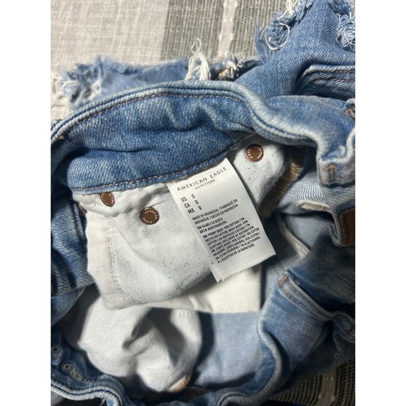 American Eagle Outfitters Womens Denim Cutoff Shorts Distressed Blue Size 0 - Picture 5 of 6
